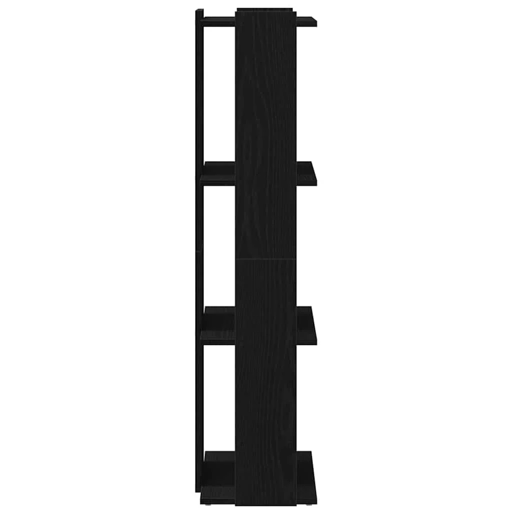 bogreol med 3 hylder 60x30x120 cm konstrueret træ sort - Image 5