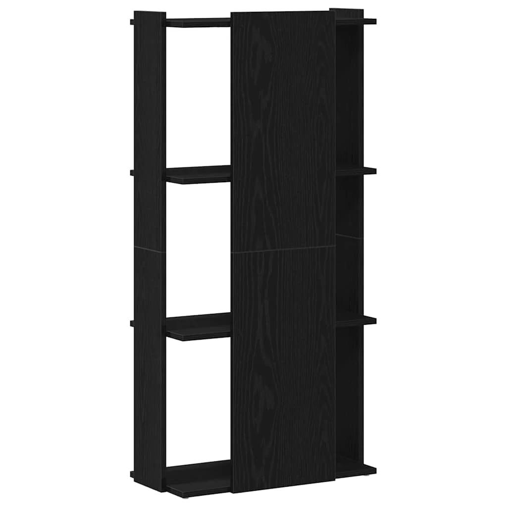 bogreol med 3 hylder 60x30x120 cm konstrueret træ sort - Image 6