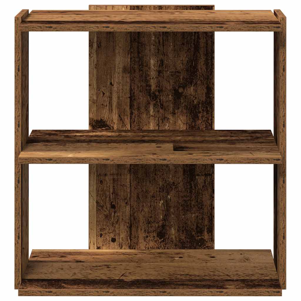 bogreol med 3 hylder 60x30x60 cm konstrueret træ antikt træ - Image 4