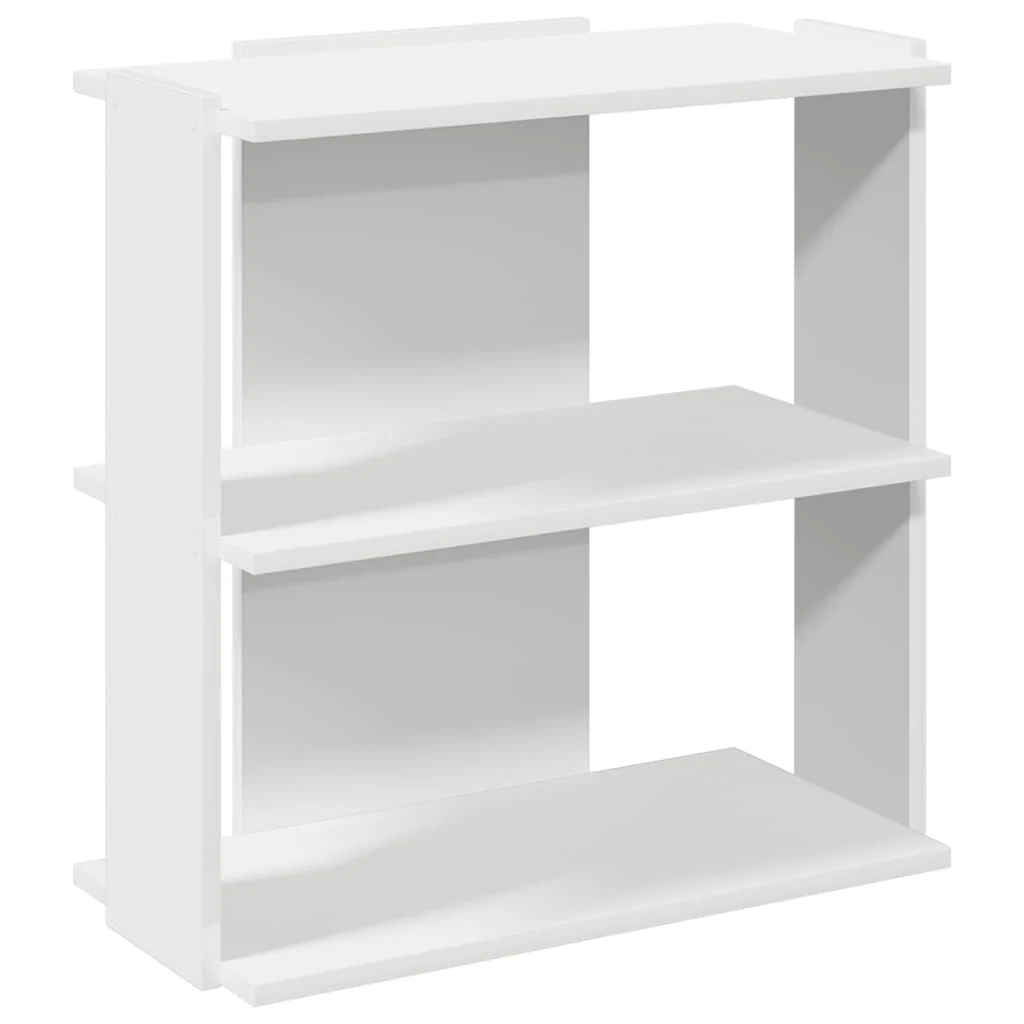 bogreol med 3 hylder 60x30x60 cm konstrueret træ hvid - Image 2