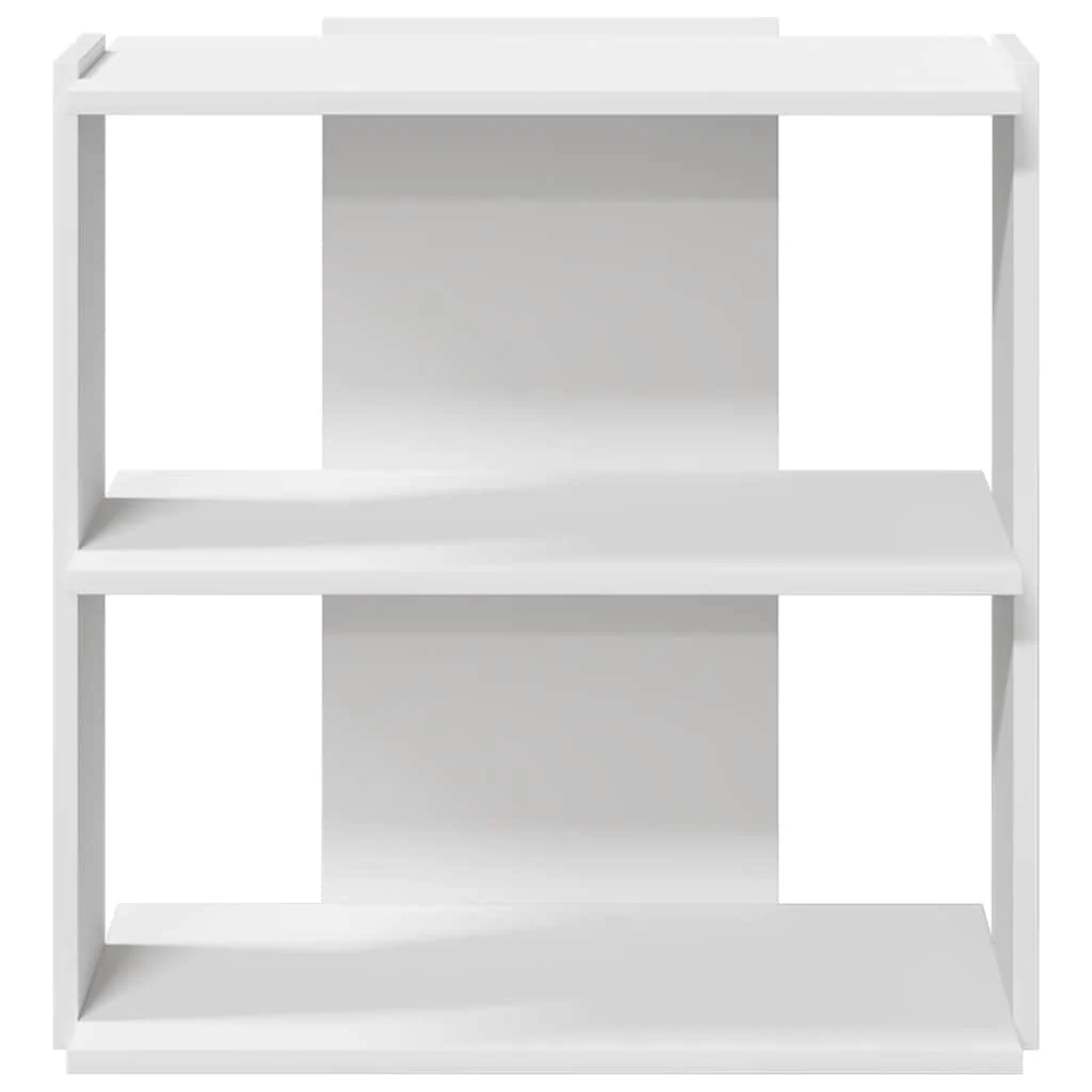 bogreol med 3 hylder 60x30x60 cm konstrueret træ hvid - Image 4