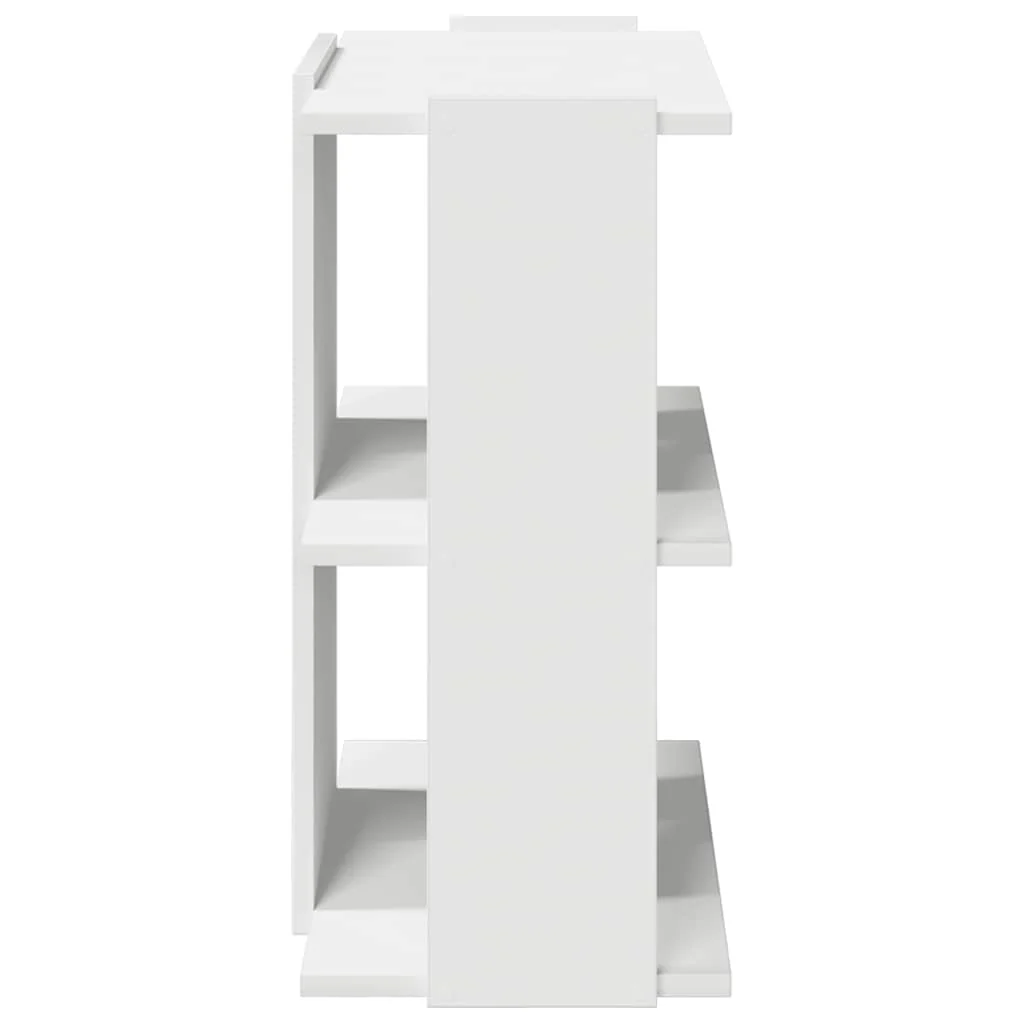 bogreol med 3 hylder 60x30x60 cm konstrueret træ hvid - Image 5