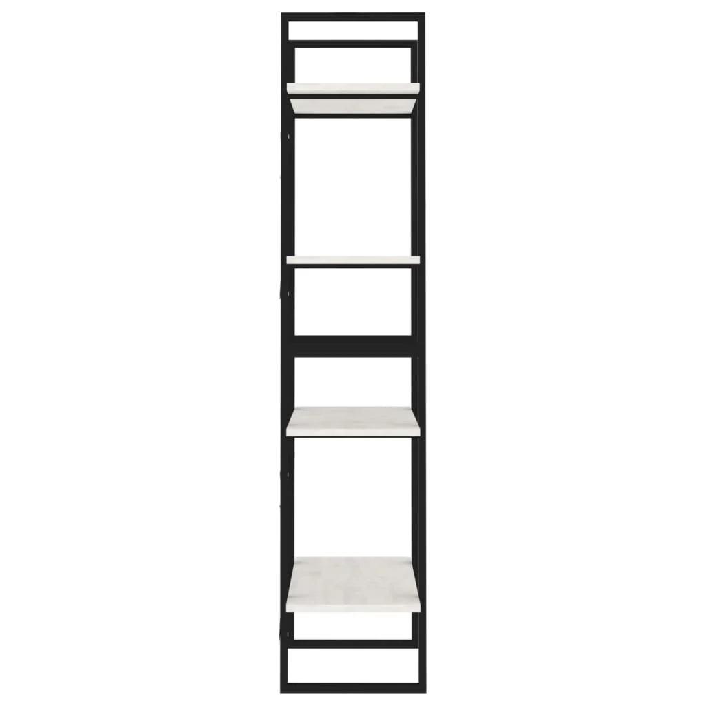 bogreol med 4 hylder 60x30x140 cm massivt fyrretræ hvid - Image 6