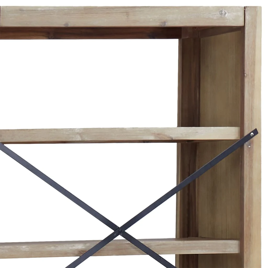 bogreol med 4 hylder 80x30x110 cm massivt akacietræ - Image 6