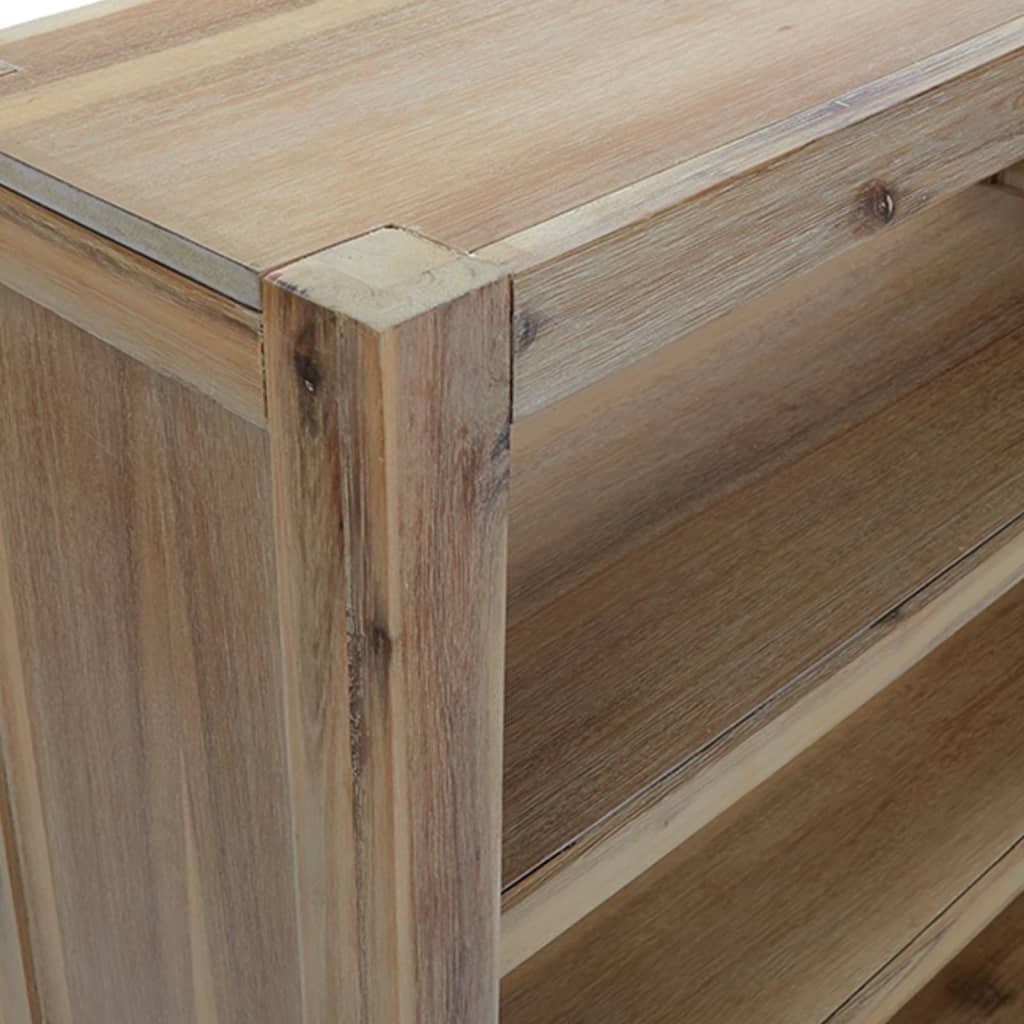 bogreol med 4 hylder 80x30x110 cm massivt akacietræ - Image 7