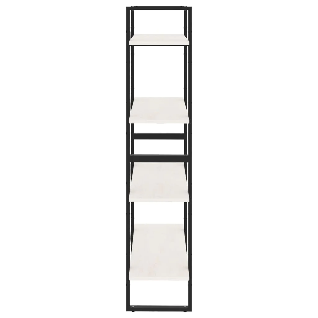 bogreol med 4 hylder 80x30x140 cm massivt fyrretræ hvid - Image 6