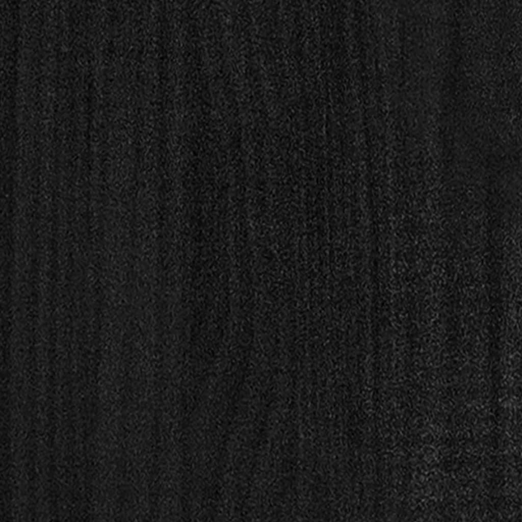 bogreol med 4 hylder 80x30x140 cm massivt fyrretræ sort - Image 7