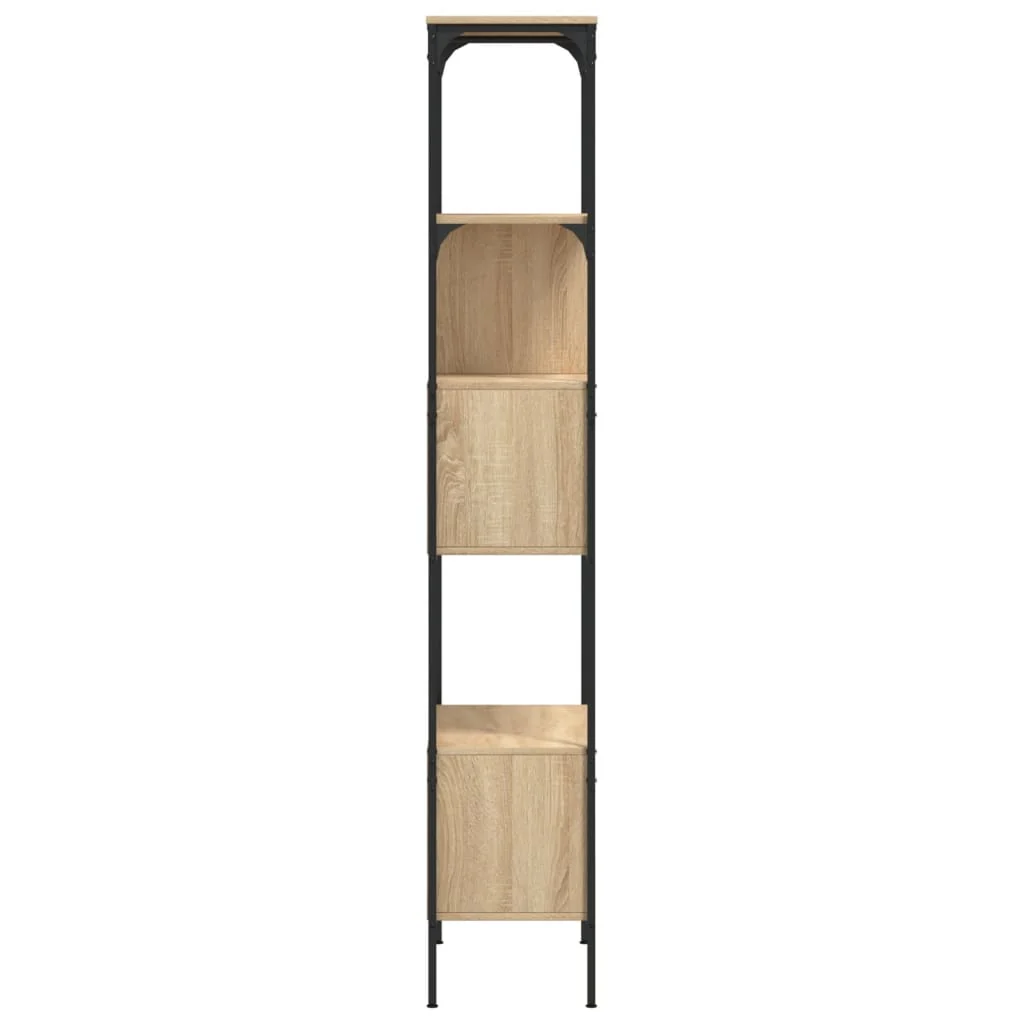 bogreol med 5 hylder 76x33x188,5 cm konstrueret træ sonoma-eg - Image 6