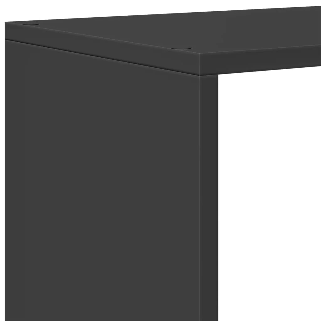 bogreol/rumdeler 123x29x123 cm 3 niveauer konstrueret træ sort - Image 8