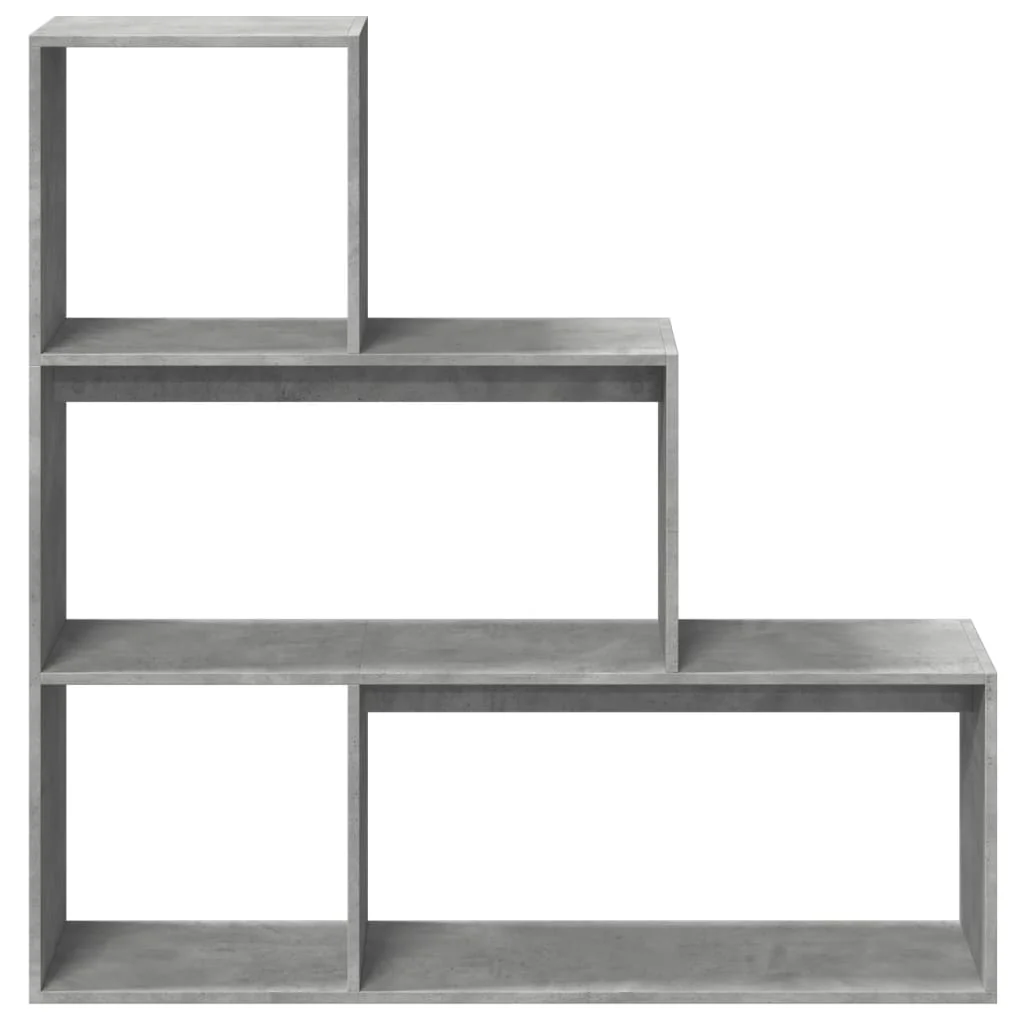 bogreol/rumdeler 123x29x123 cm konstrueret træ betongrå - Image 5