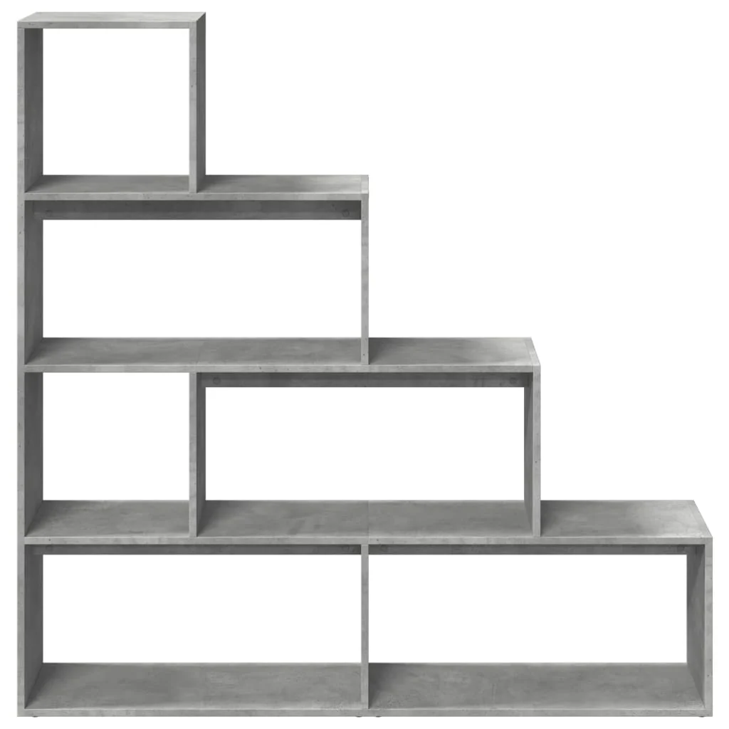 bogreol/rumdeler 143,5x29x143,5 cm konstrueret træ betongrå - Image 5