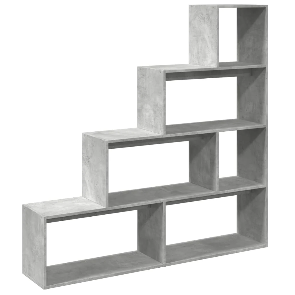 bogreol/rumdeler 143,5x29x143,5 cm konstrueret træ betongrå - Image 7