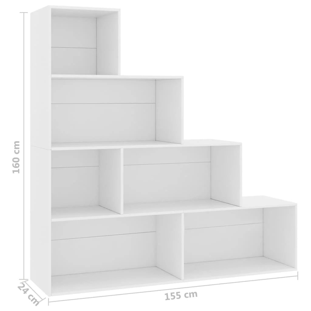 bogreol/rumdeler 155x24x160 cm konstrueret træ hvid - Image 6
