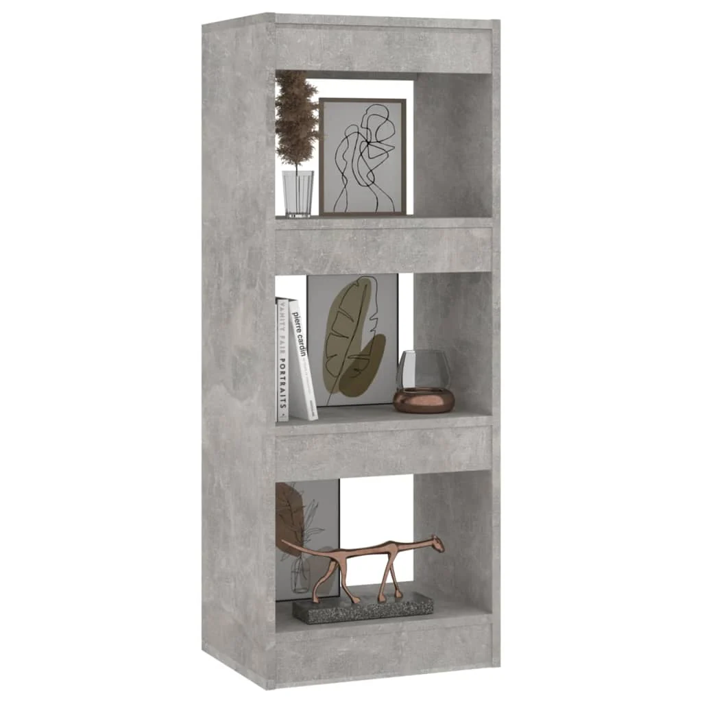bogreol/rumdeler 40x30x103 cm konstrueret træ betongrå - Image 4