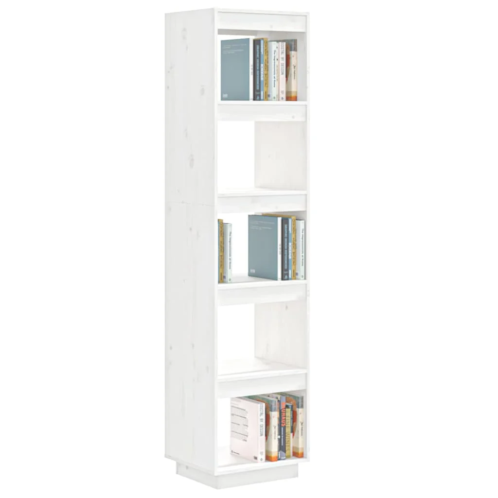 bogreol/rumdeler 40x35x167 cm massivt fyrretræ hvid - Image 4