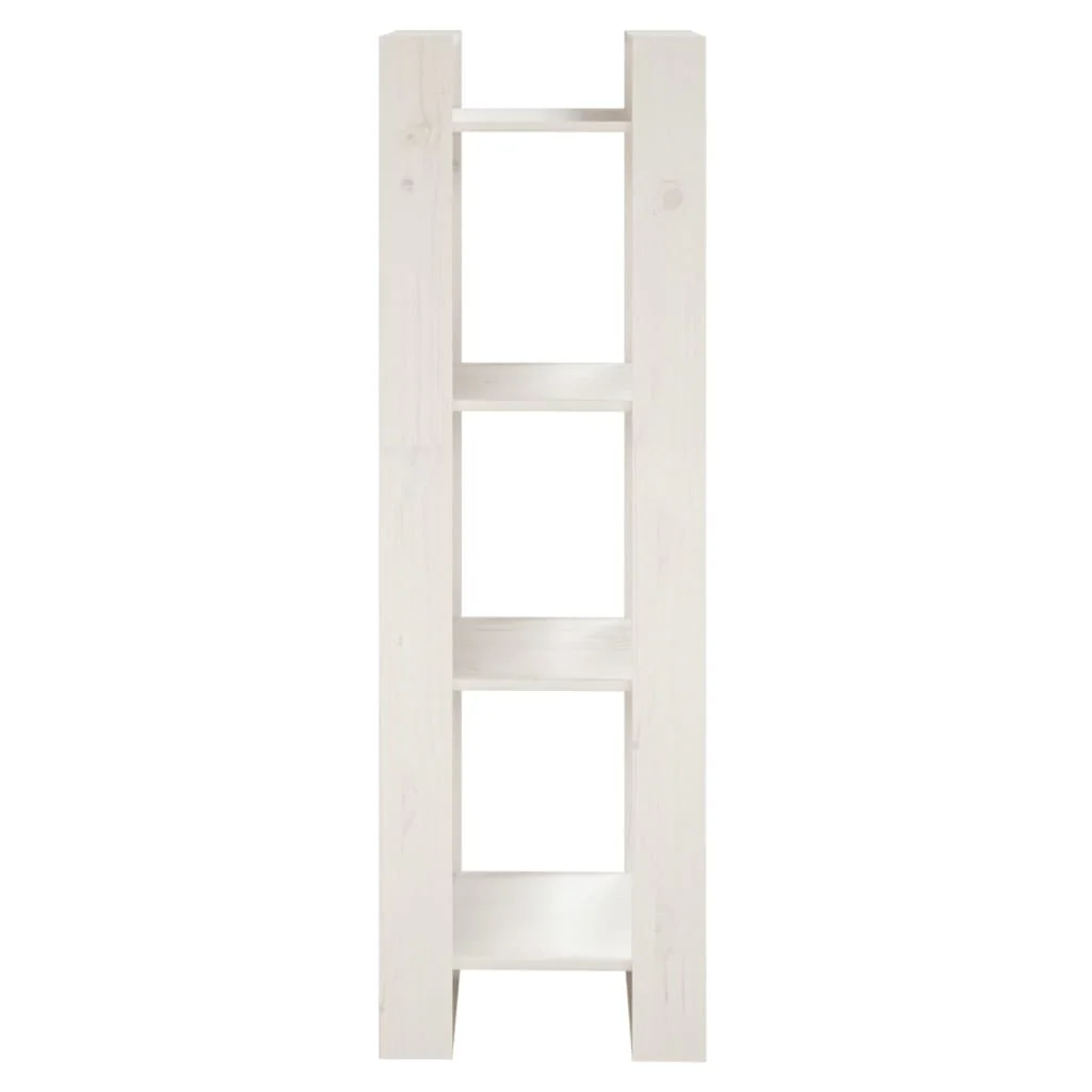 bogreol/rumdeler 41x35x125 cm massivt fyrretræ hvid - Image 3
