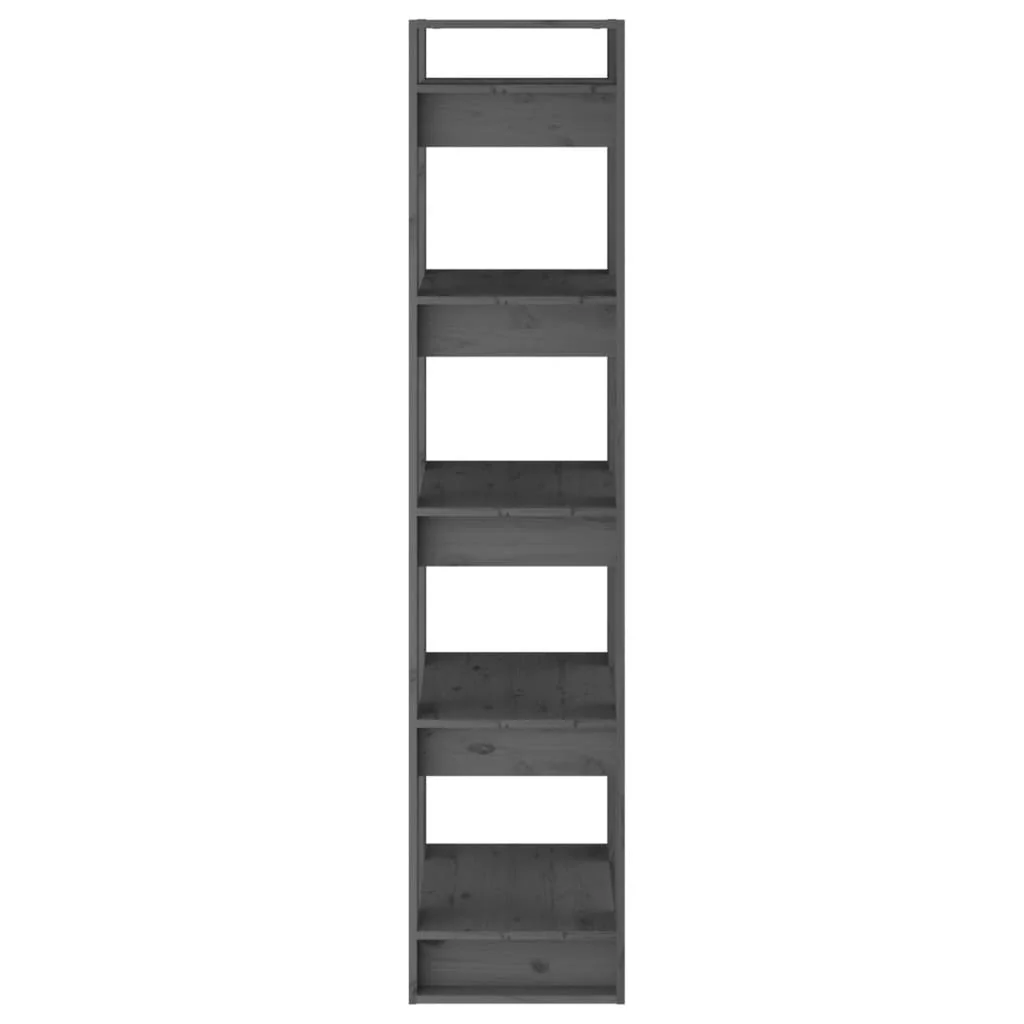 bogreol/rumdeler 41x35x160 cm massivt fyrretræ grå - Image 6