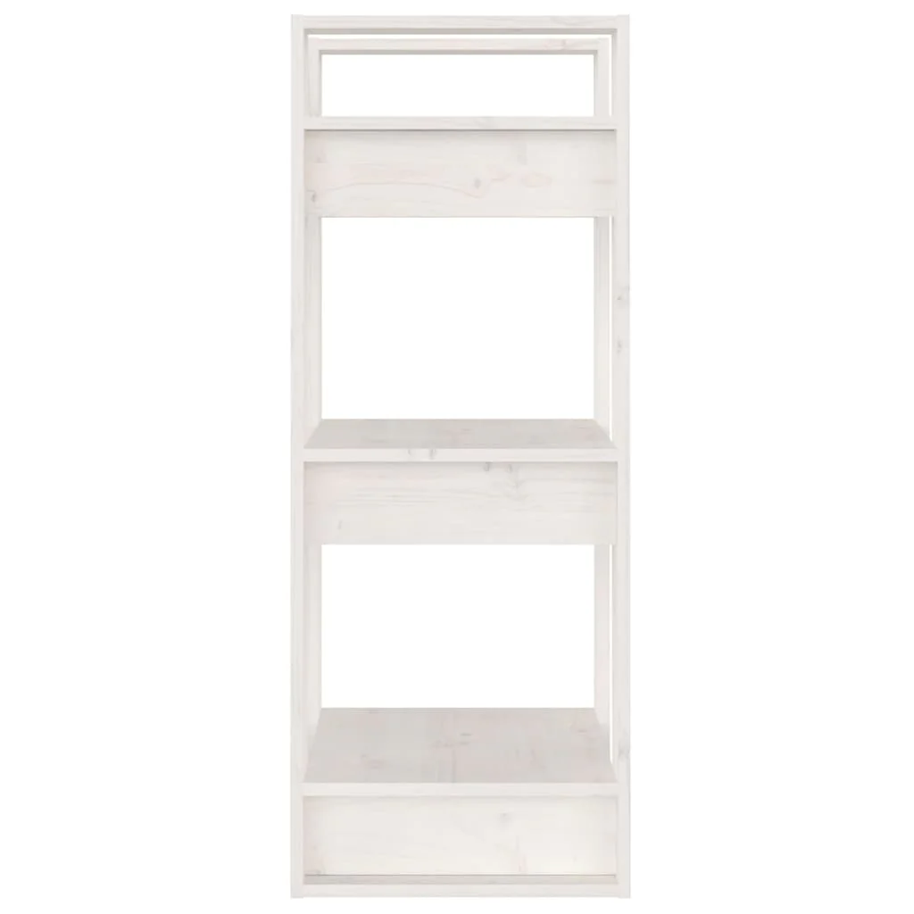 bogreol/rumdeler 41x35x91 cm massivt fyrretræ hvid - Image 4