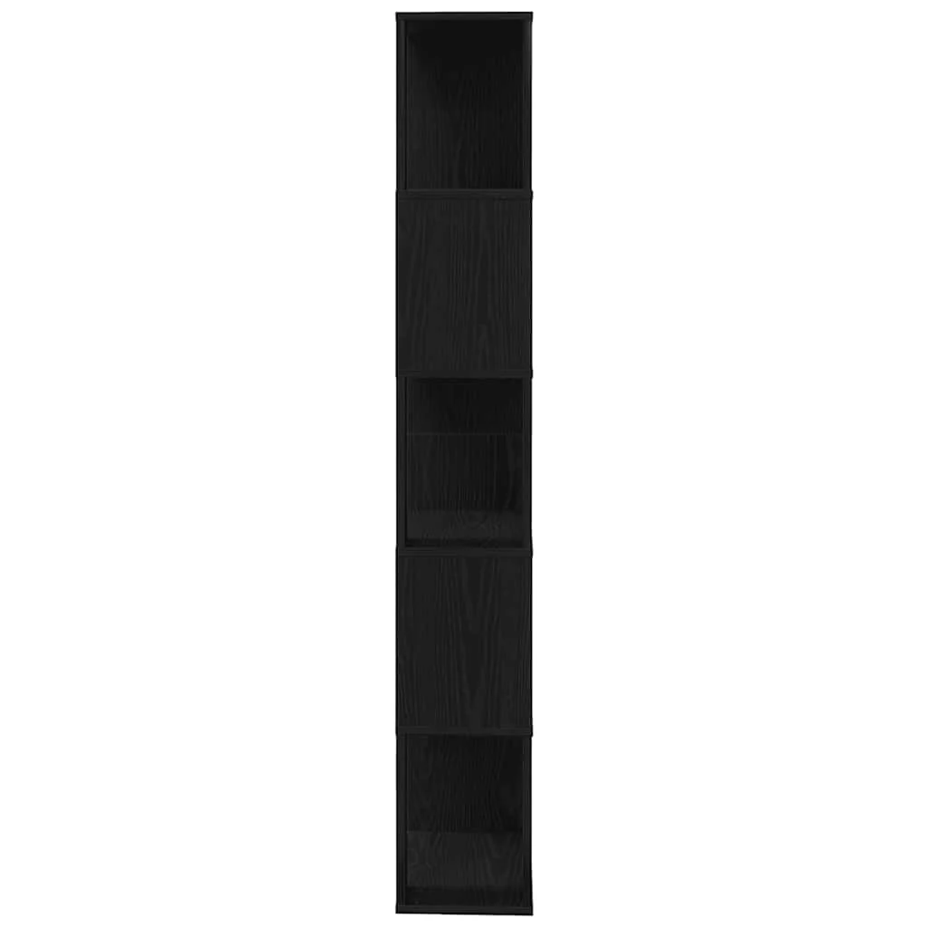bogreol/rumdeler 45x24x159 cm konstrueret træ sort-eg - Image 6
