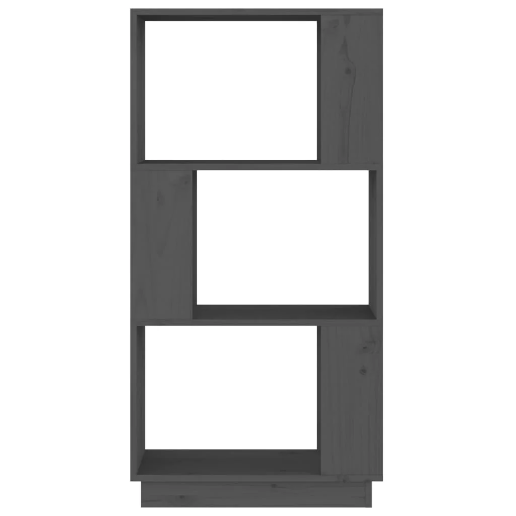 bogreol/rumdeler 51x25x101 cm massivt fyrretræ grå - Image 5