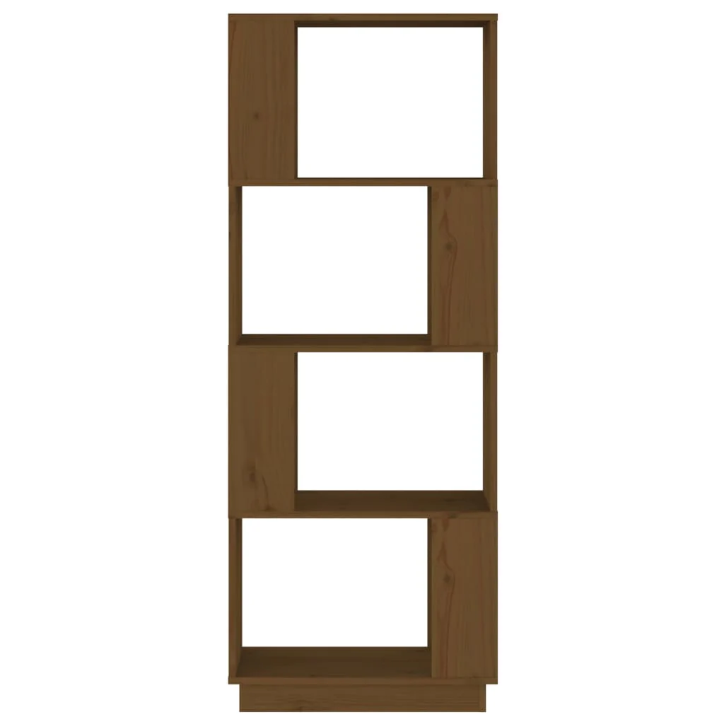 bogreol/rumdeler 51x25x132 cm massivt fyrretræ gyldenbrun - Image 5