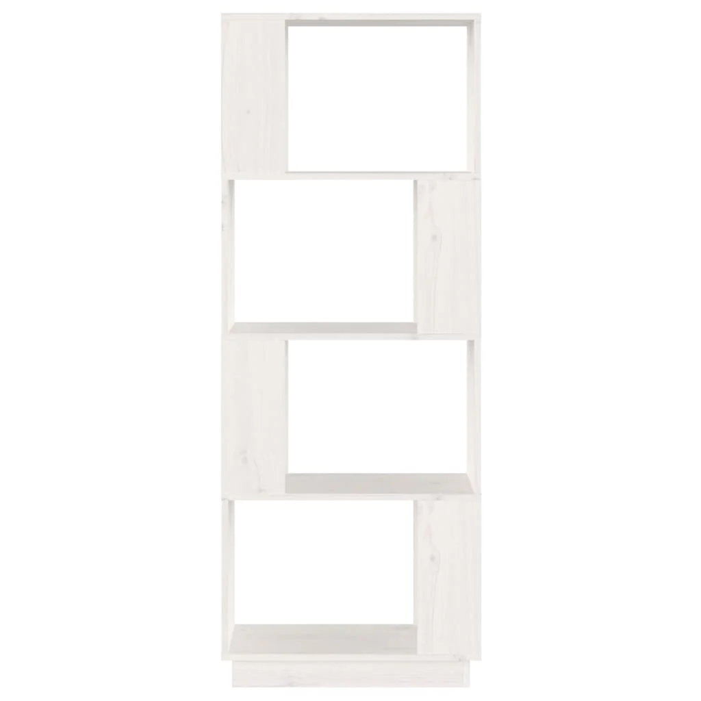 bogreol/rumdeler 51x25x132 cm massivt fyrretræ hvid - Image 5