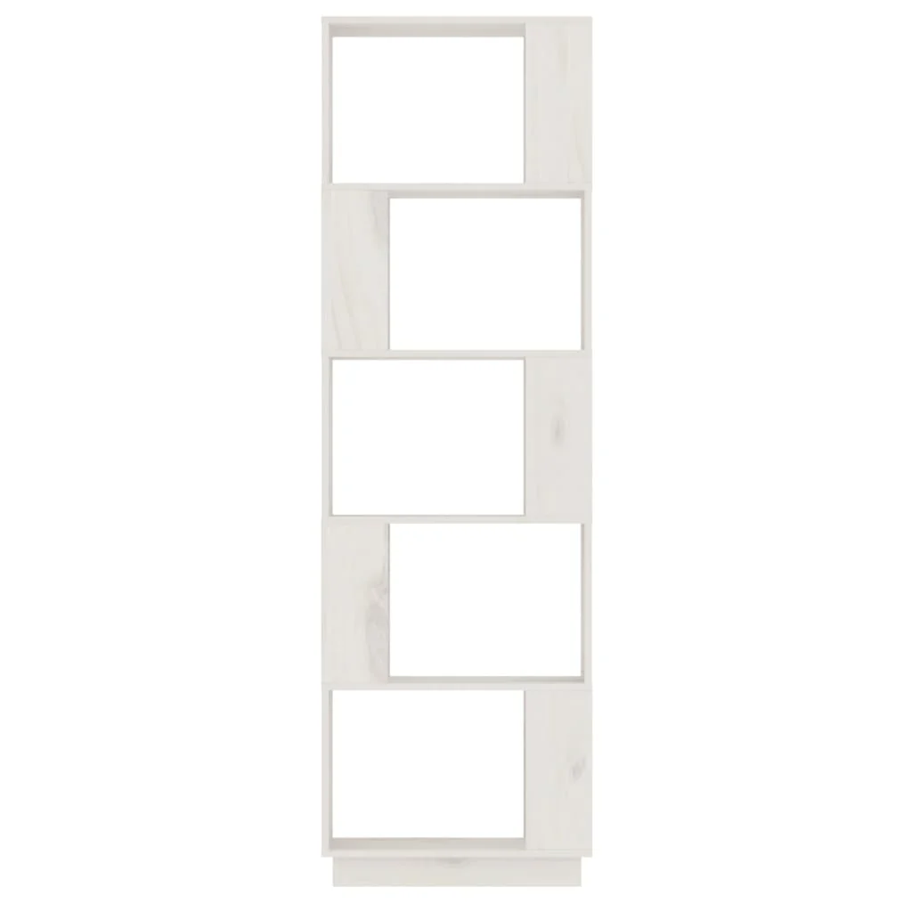 bogreol/rumdeler 51x25x163,5 cm massivt fyrretræ hvid - Image 5