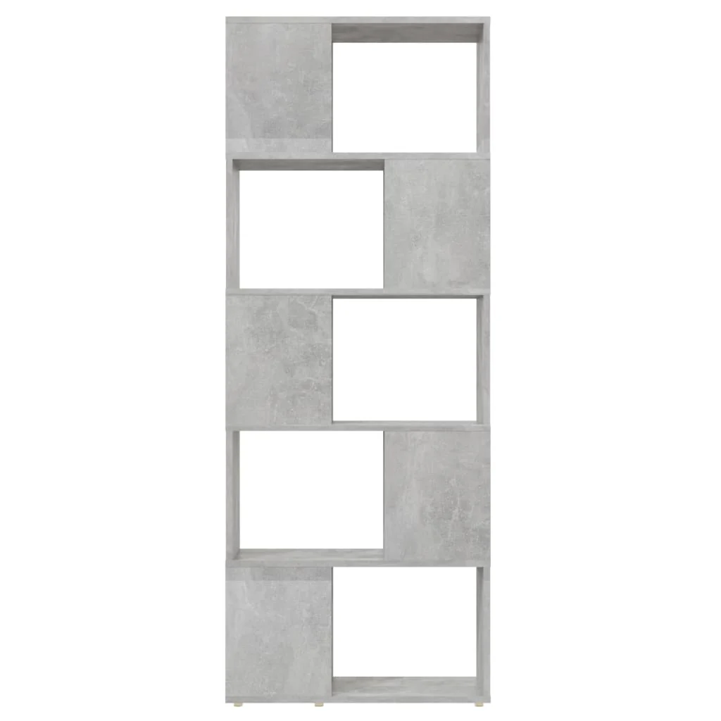 bogreol/rumdeler 60x24x155 cm konstrueret træ betongrå - Image 5