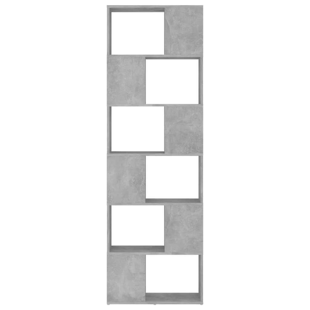 bogreol/rumdeler 60x24x186 cm konstrueret træ betongrå - Image 5