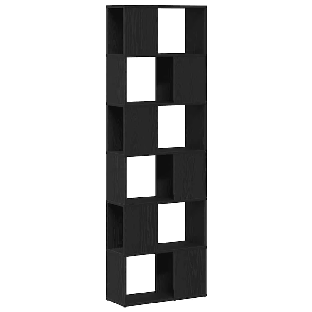 bogreol/rumdeler 60x24x186 cm sort egetræ - Image 2