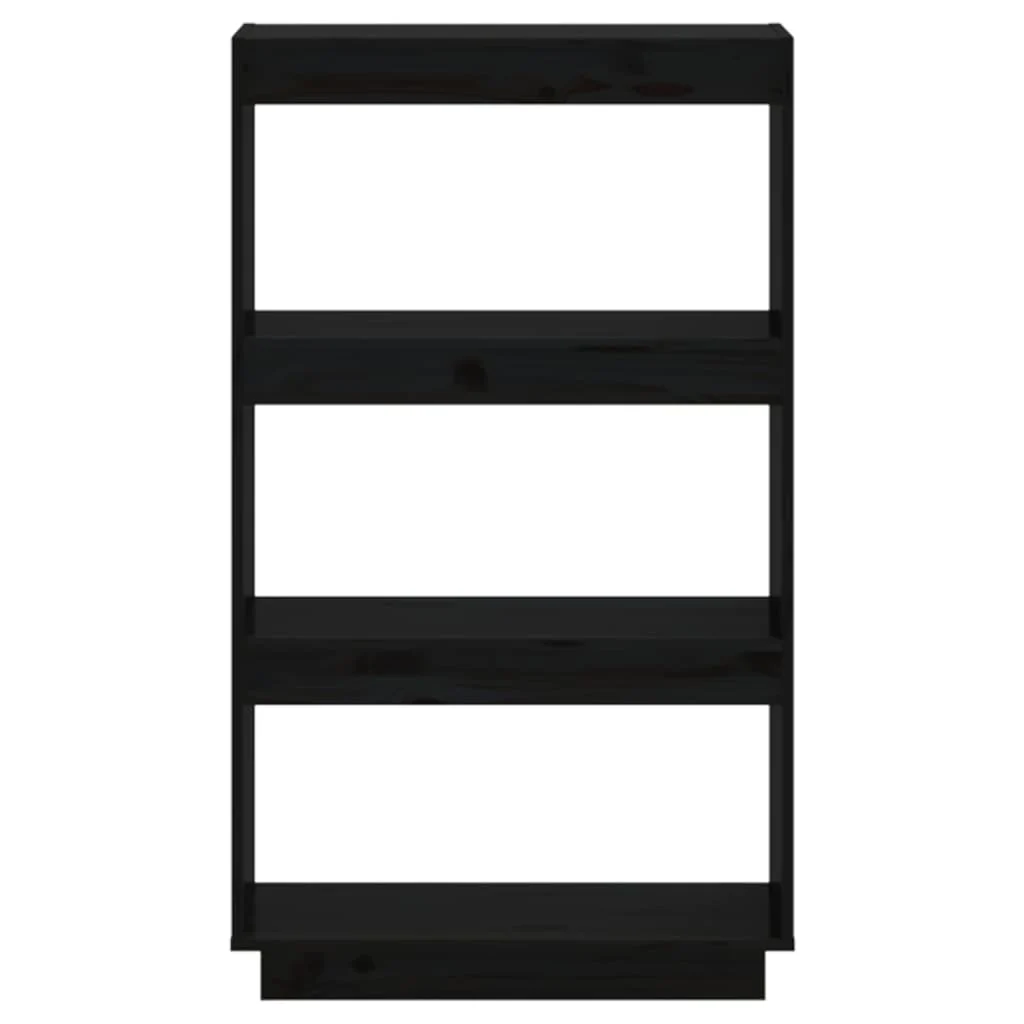 bogreol/rumdeler 60x35x103 cm massivt fyrretræ sort - Image 5