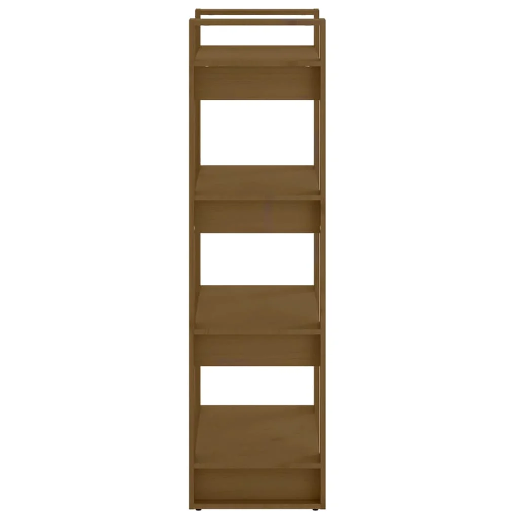 bogreol/rumdeler 60x35x125 cm massivt træ gyldenbrun - Image 4