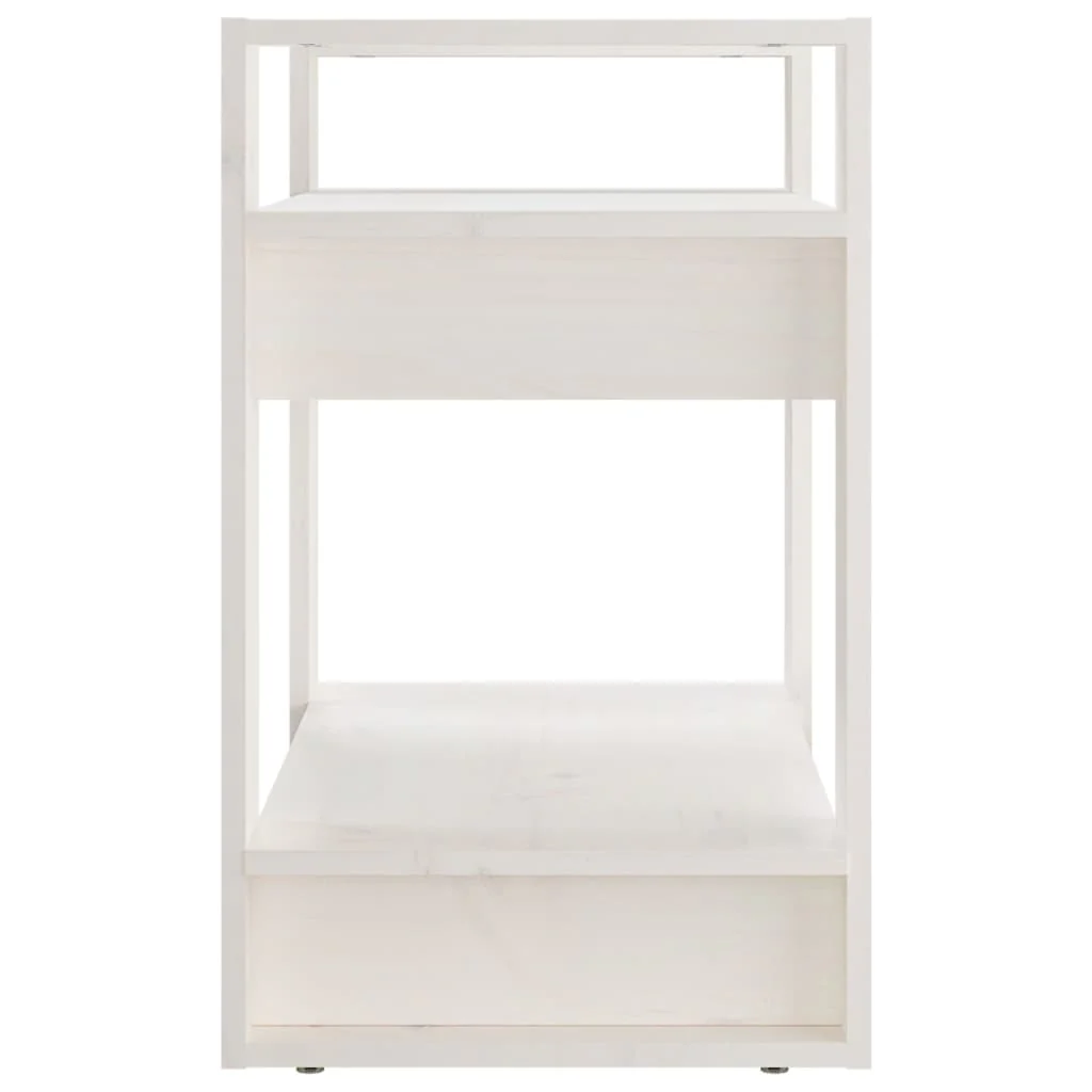 bogreol/rumdeler 60x35x57 cm massivt fyrretræ hvid - Image 4