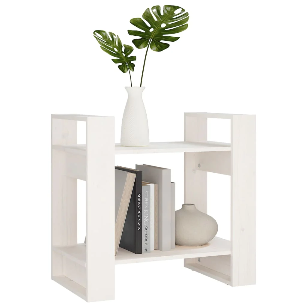 bogreol/rumdeler 60x35x57 cm massivt fyrretræ hvid - Image 5