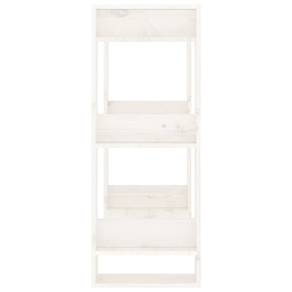 bogreol/rumdeler 60x35x91 cm massivt fyrretræ hvid - Image 4