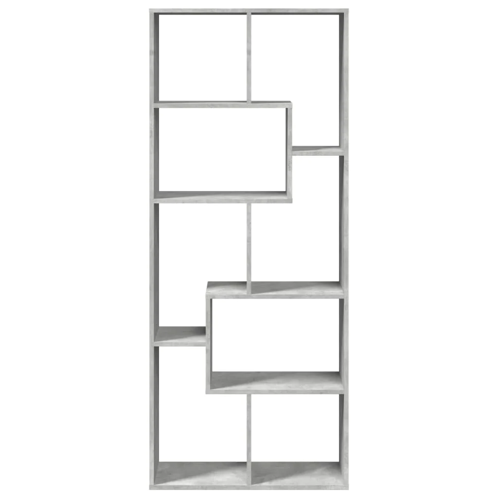 bogreol/rumdeler 67x25x161,5 cm konstrueret træ betongrå - Image 5
