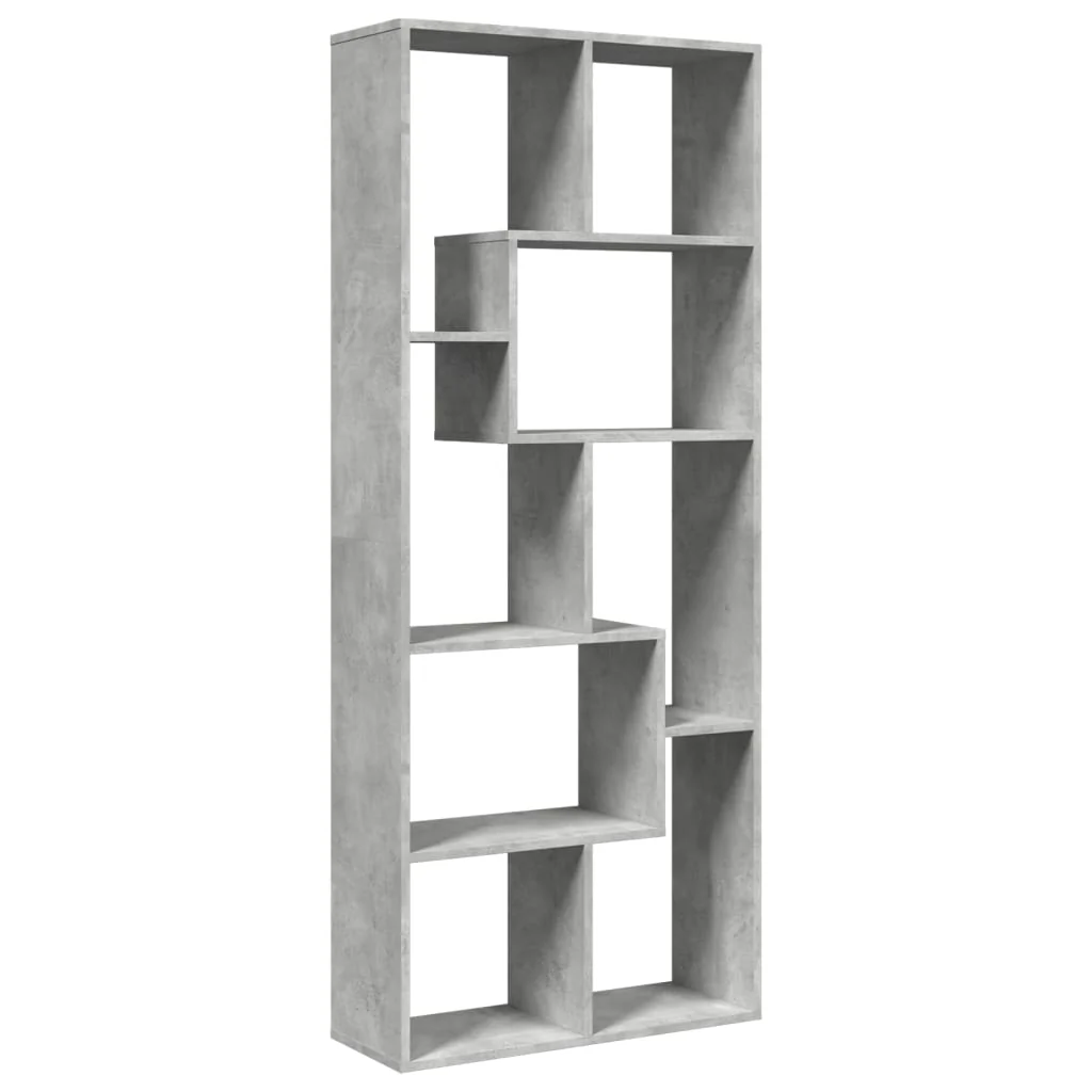 bogreol/rumdeler 67x25x161,5 cm konstrueret træ betongrå - Image 7