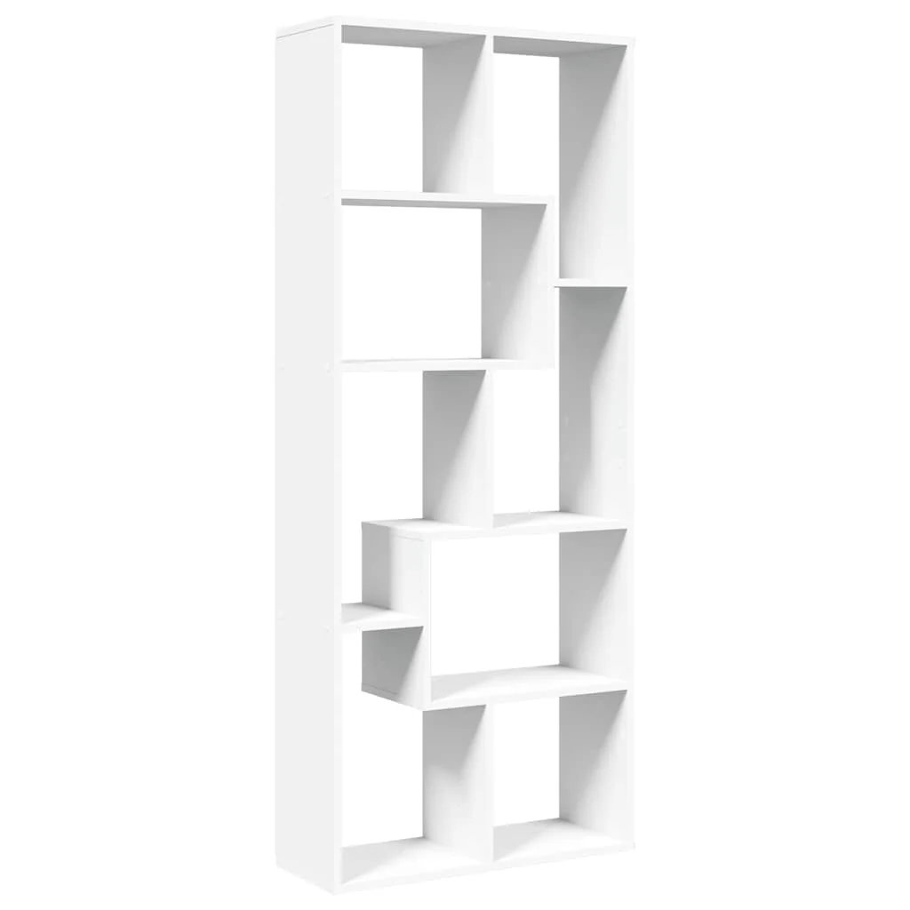bogreol/rumdeler 67x25x161,5 cm konstrueret træ hvid - Image 2