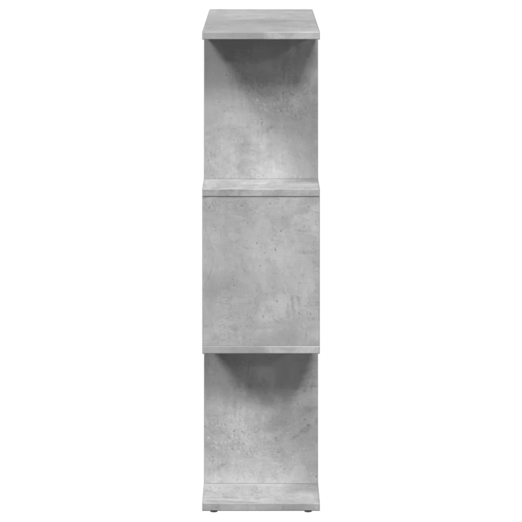 bogreol/rumdeler 70x24x97 cm 3niveauer konstrueret træ betongrå - Image 6