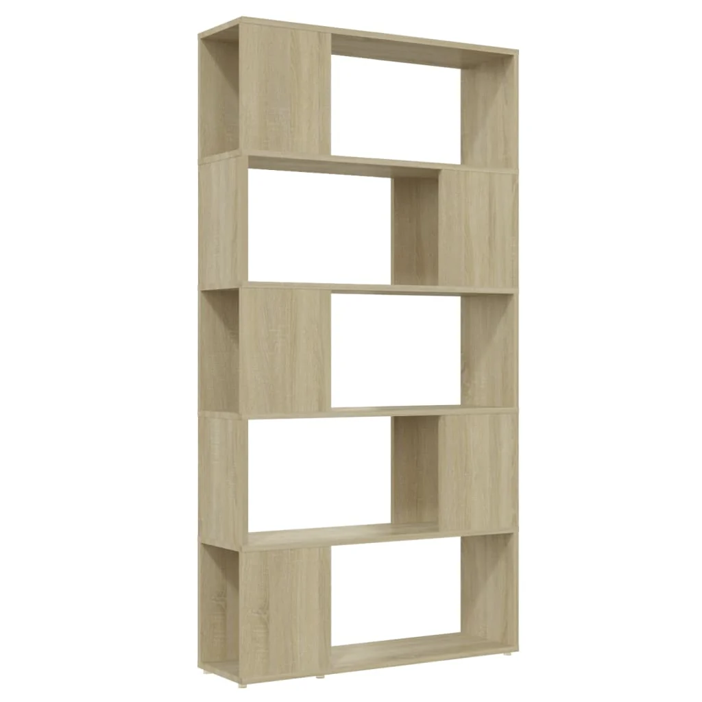 bogreol/rumdeler 80 x 24 x 155 cm konstrueret træ sonoma-eg - Image 2