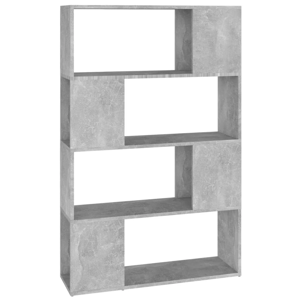 bogreol/rumdeler 80x24x124,5 cm konstrueret træ betongrå - Image 2