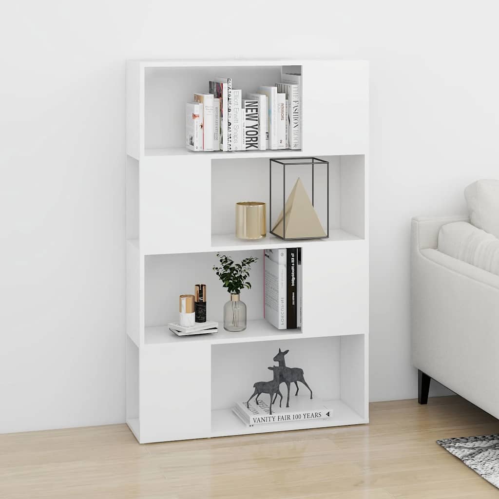 bogreol/rumdeler 80x24x124,5 cm konstrueret træ hvid - Image 3