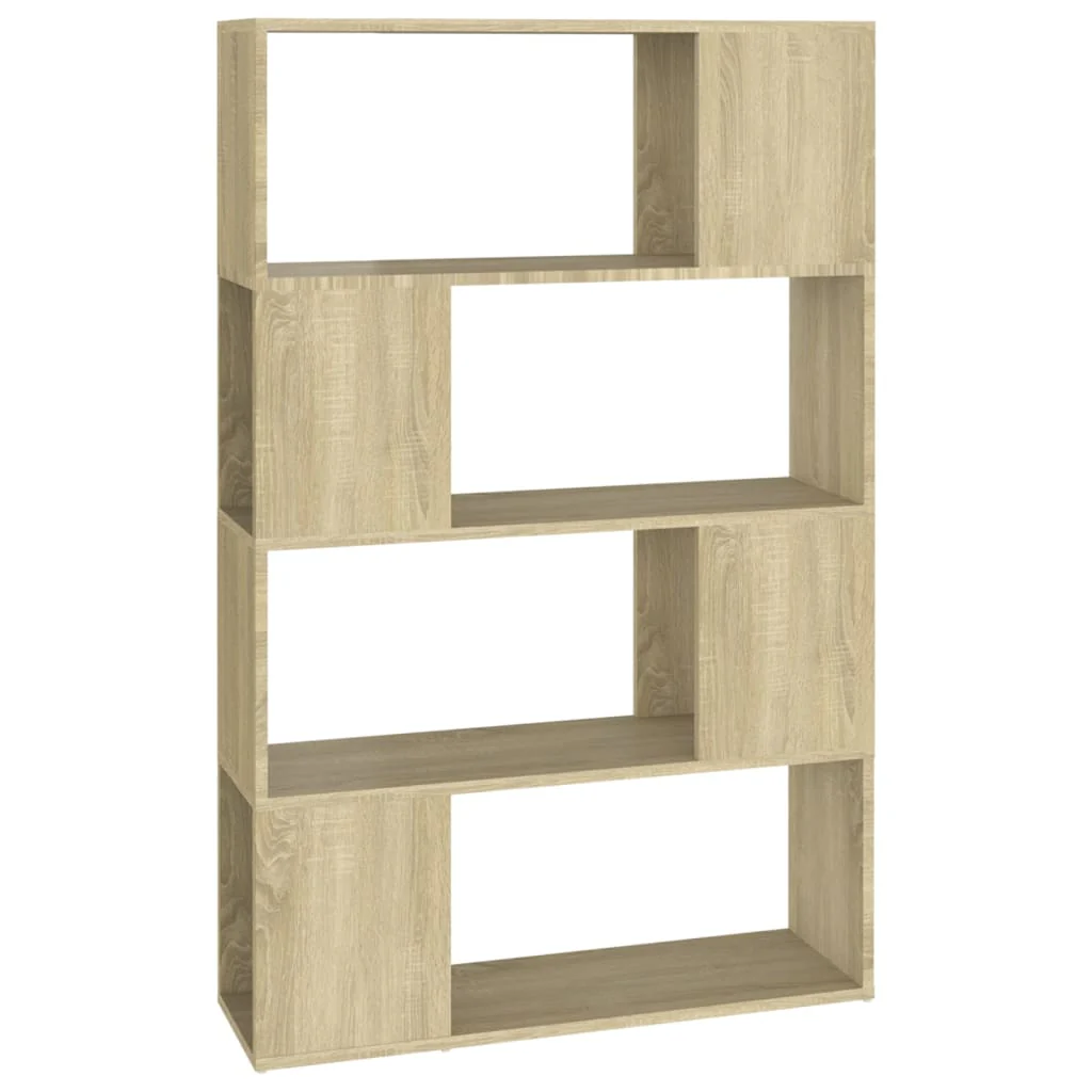 bogreol/rumdeler 80x24x124,5 cm konstrueret træ sonoma-eg - Image 2