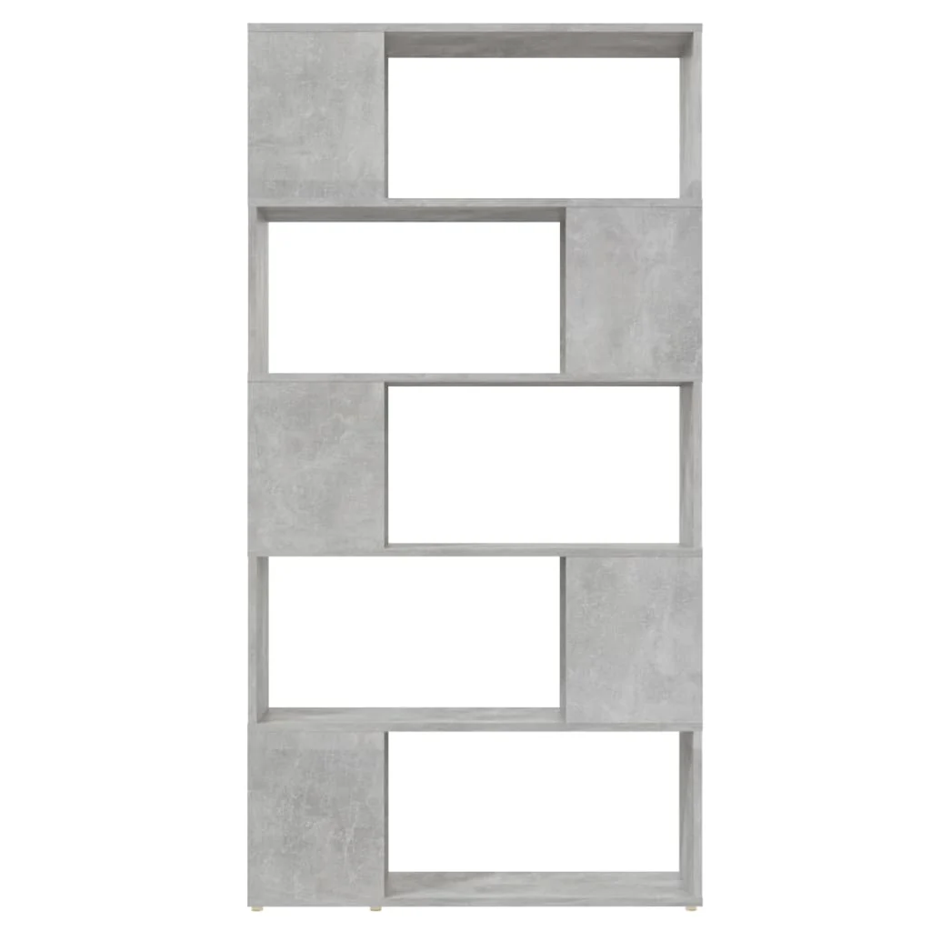 bogreol/rumdeler 80x24x155 cm konstrueret træ betongrå - Image 3