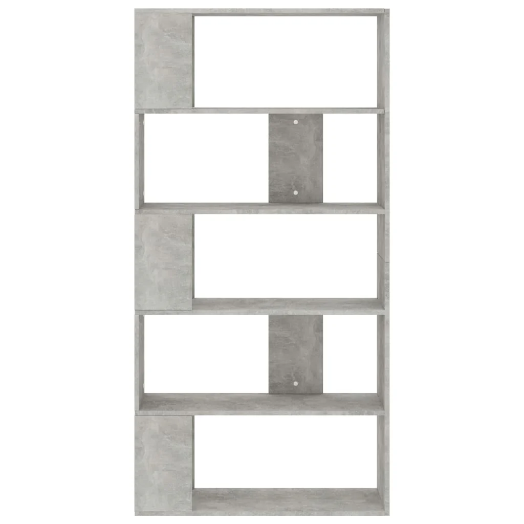 bogreol/rumdeler 80x24x159 cm konstrueret træ betongrå - Image 5