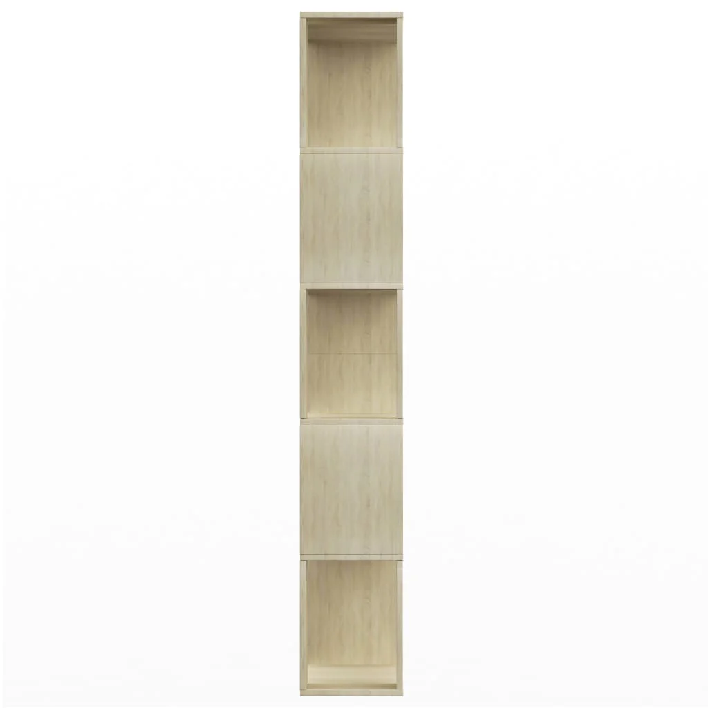 bogreol/rumdeler 80x24x159 cm konstrueret træ sonoma-eg - Image 6