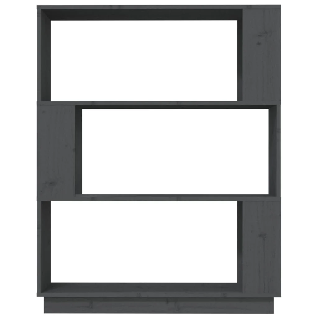 bogreol/rumdeler 80x25x101 cm massivt fyrretræ grå - Image 5