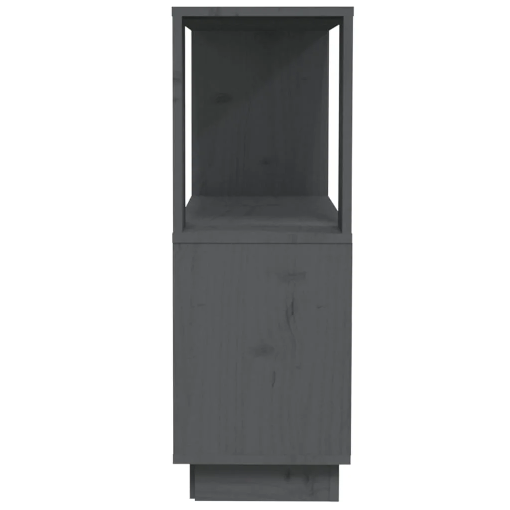 bogreol/rumdeler 80x25x70 cm massivt fyrretræ grå - Image 6