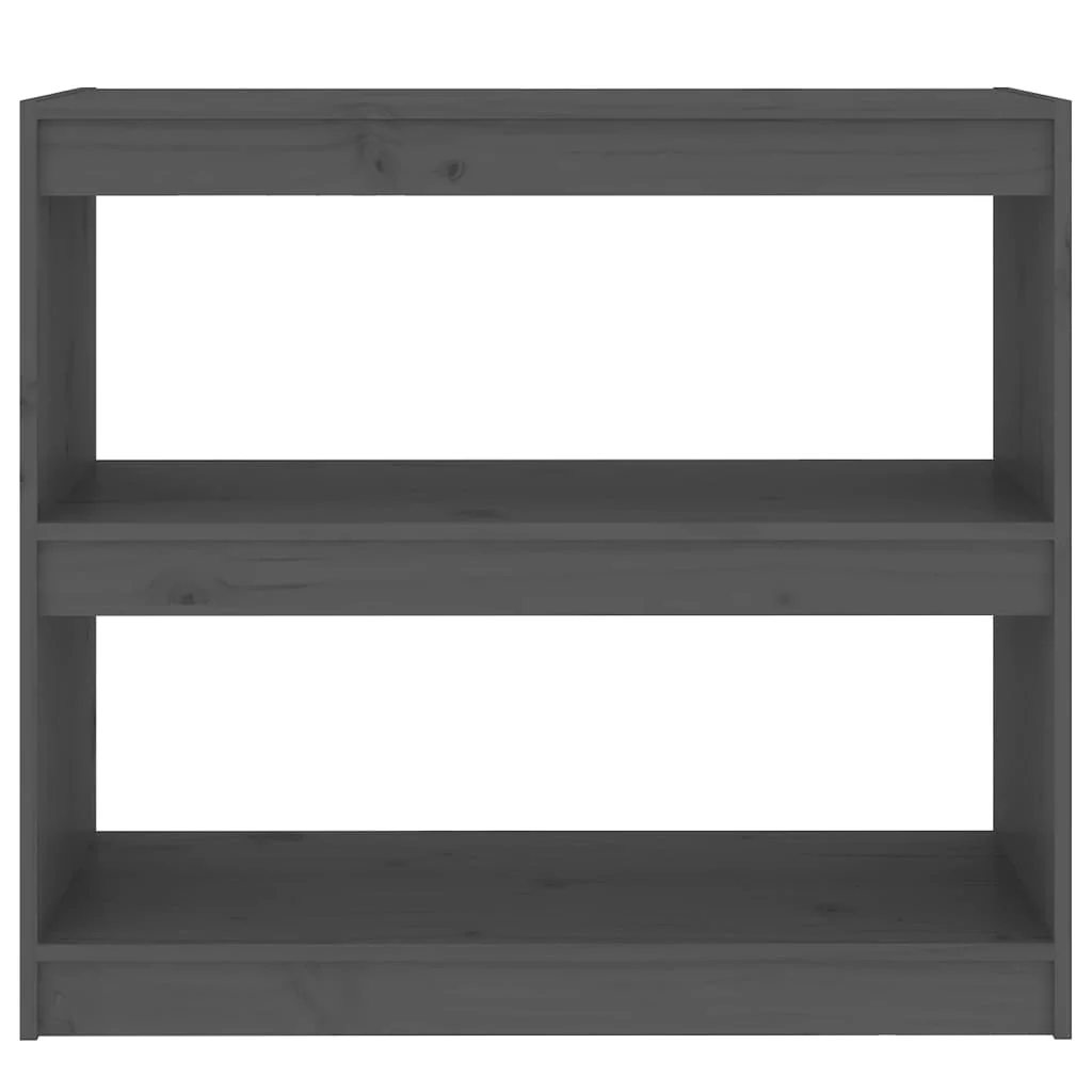 bogreol/rumdeler 80x30x71,5 cm massivt fyrretræ grå - Image 5