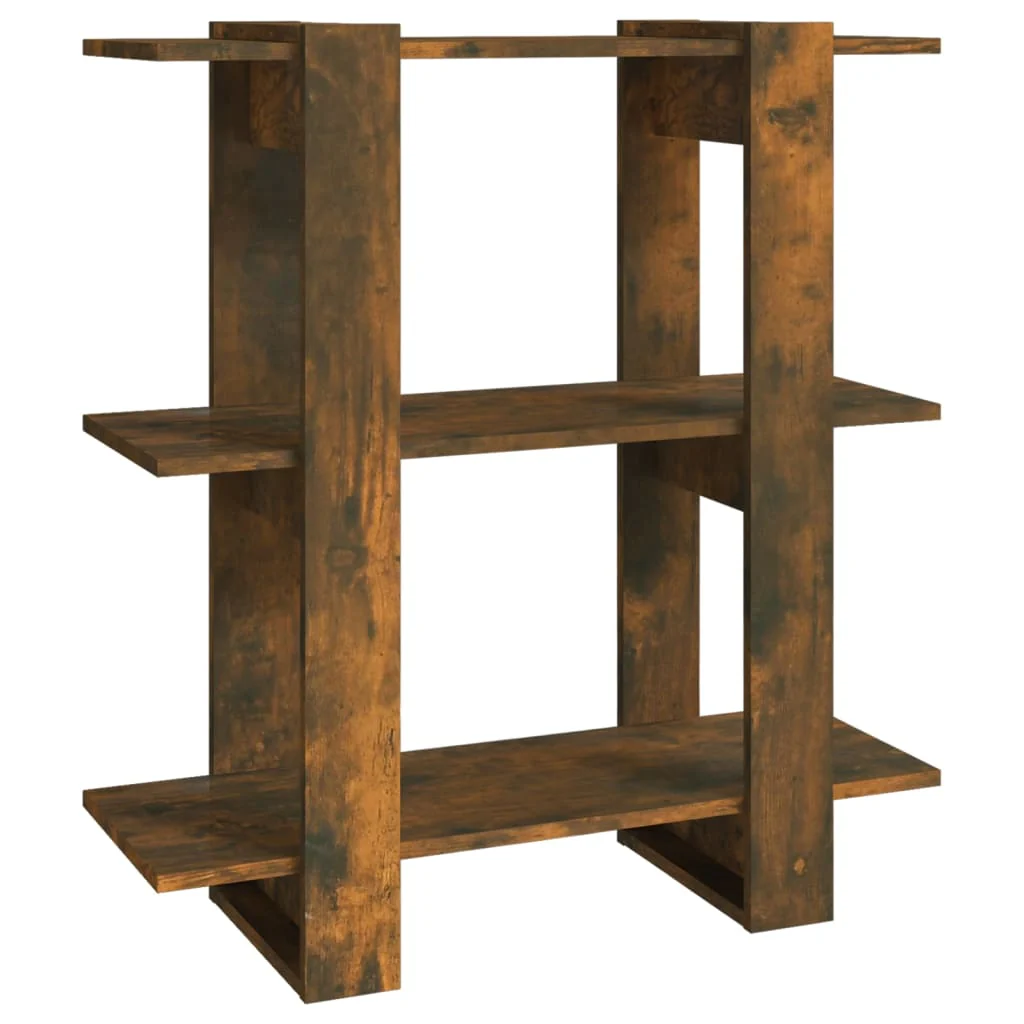 bogreol/rumdeler 80x30x87 cm røget egetræsfarve - Image 2